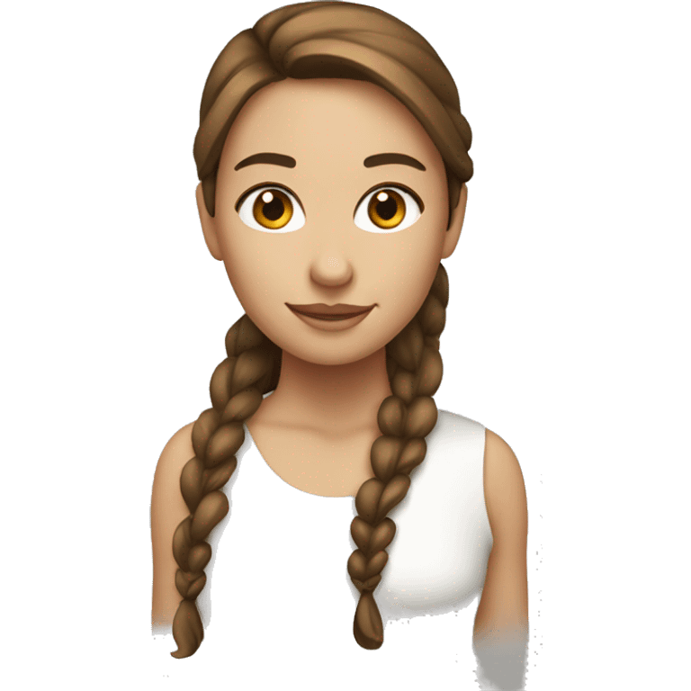 A girl that is white and has a brown hair long ponytail emoji