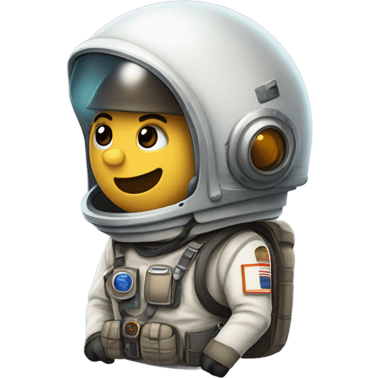 Una cucaracha con un casco de astronauta y uniforme de soldado emoji