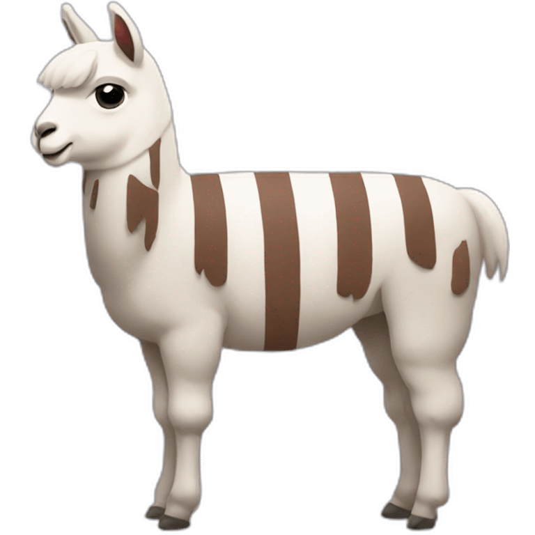 A stripe llama emoji