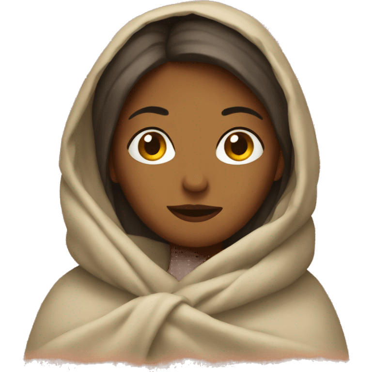 woman in blanket emoji