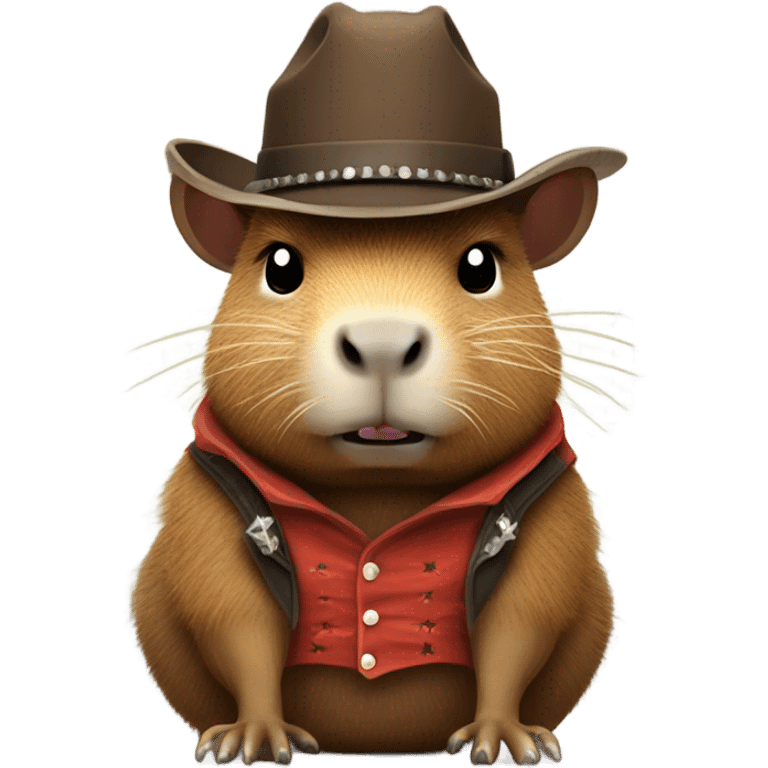 HEB  WORKING CAPYBARA IN A COWBOY OUTFIT WHOS ANGRY emoji