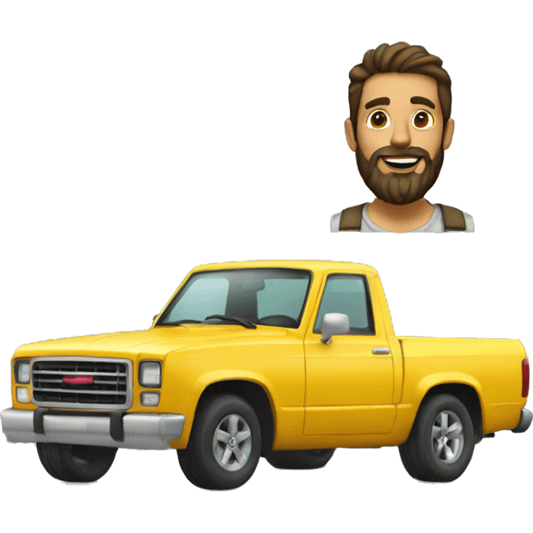 pickup style car ride system and bearded man emoji