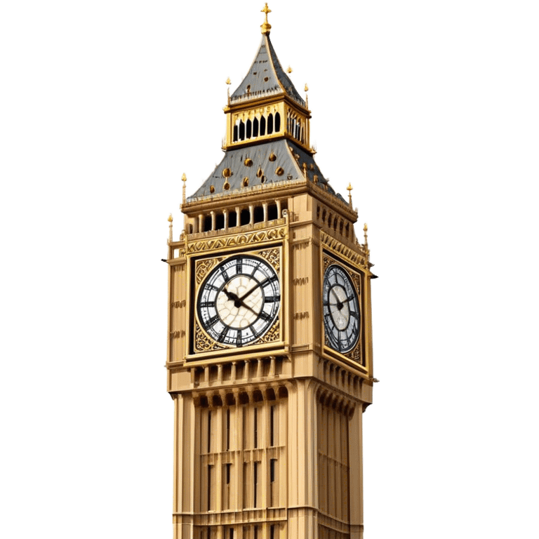 Cinematic Realistic Big Ben Landmark Emoji, showcasing the historic clock tower in exquisite detail rendered with dynamic lighting and rich textures that highlight its timeless grandeur. emoji