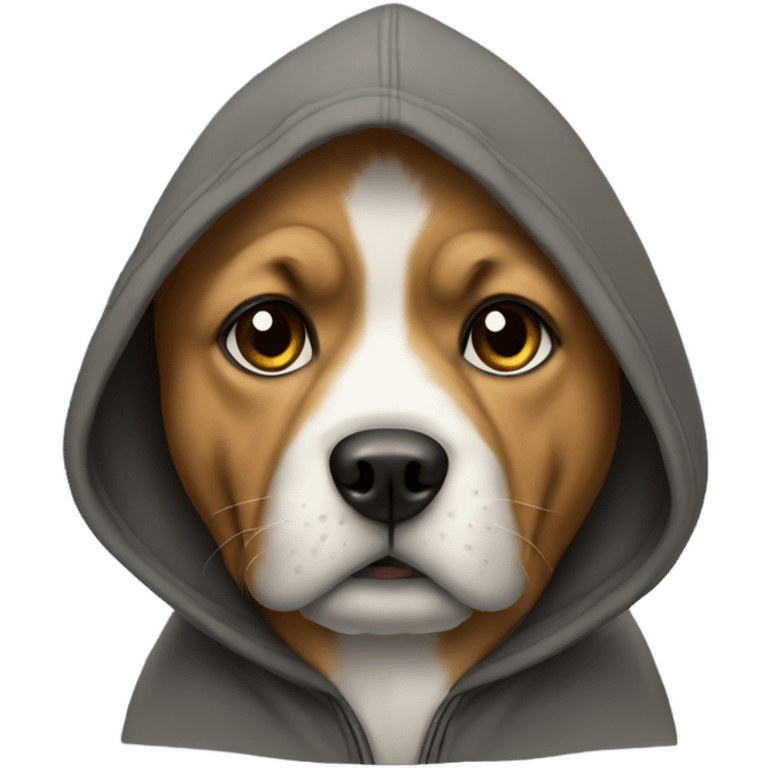 Dog wearing hoodie emoji