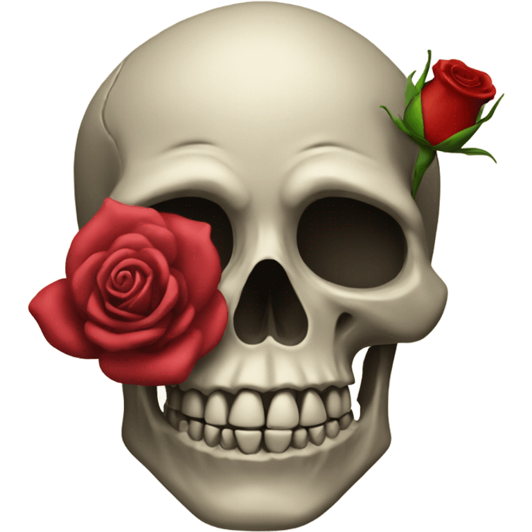 Skull holding rose emoji