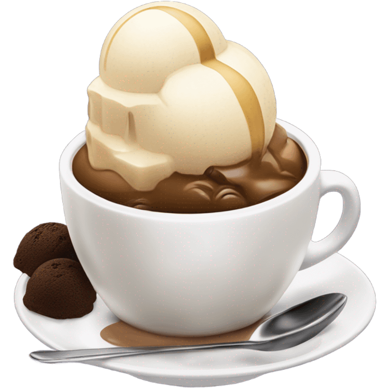 Affogato coffe ice cream on coffee emoji