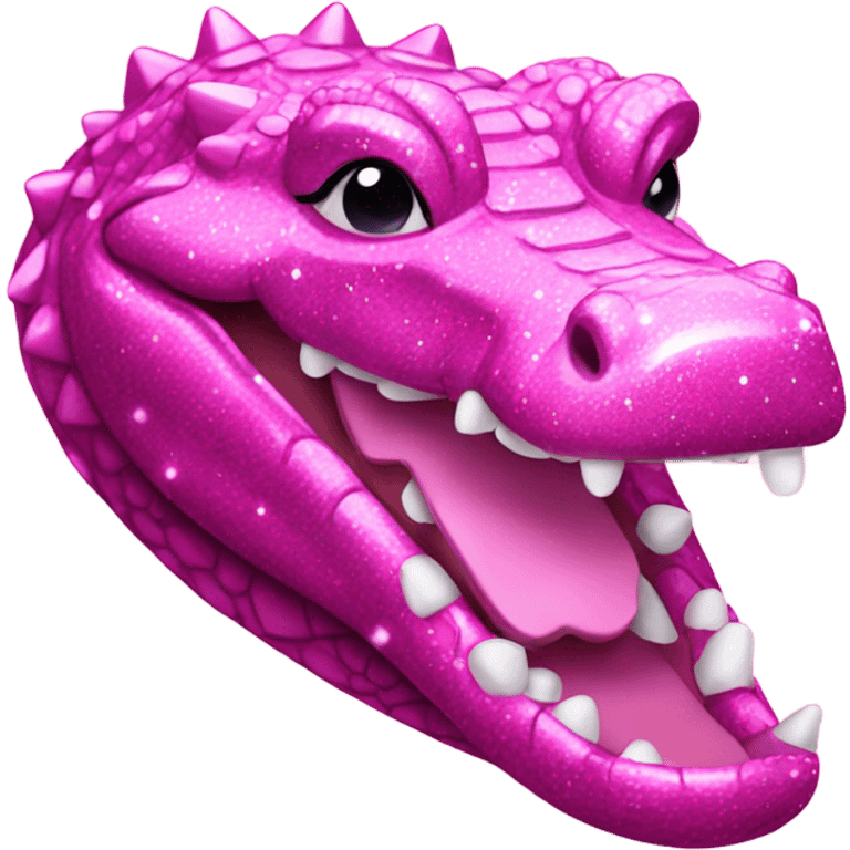 Pink sparkly alligator  emoji