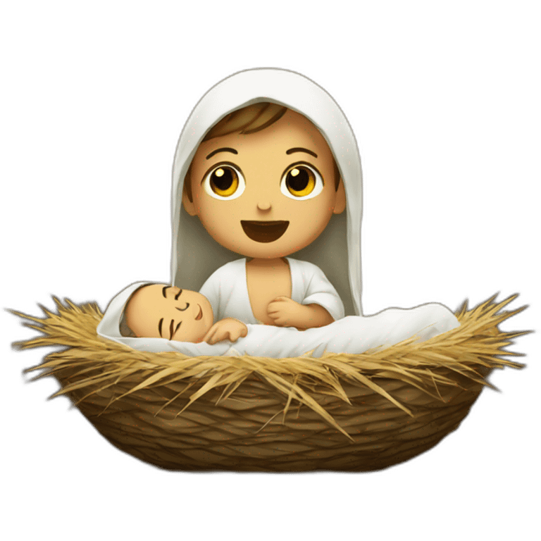 baby jesus in the manger emoji