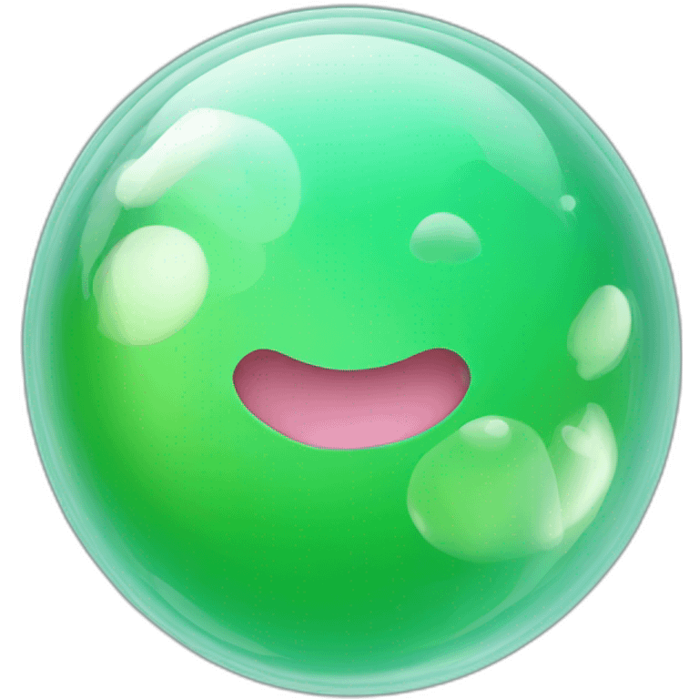 soap bubble shows tongue green transparent emoji