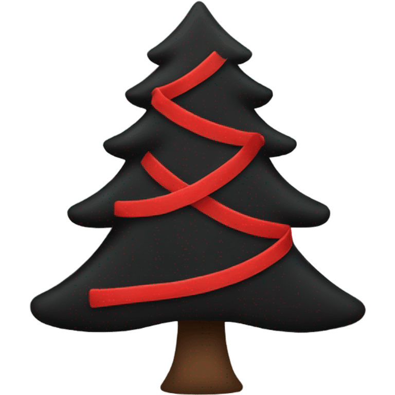 Black and red Christmas tree emoji