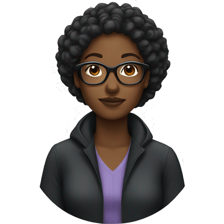 black woman with glasses  emoji