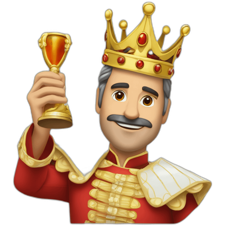 El rey juancarlos siendo el rey de copas en la baraja española emoji