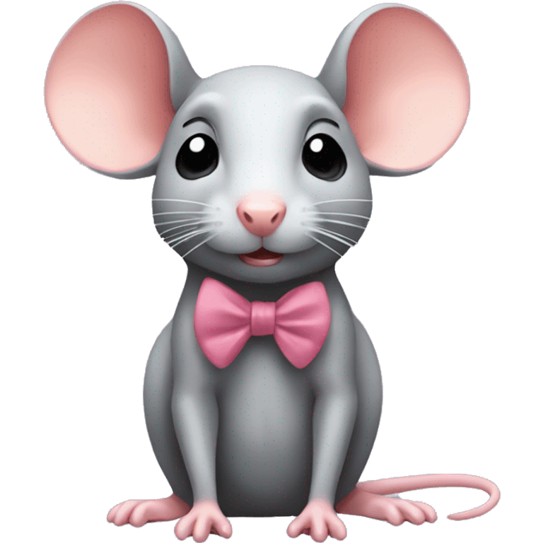 Rat with coquette bow emoji