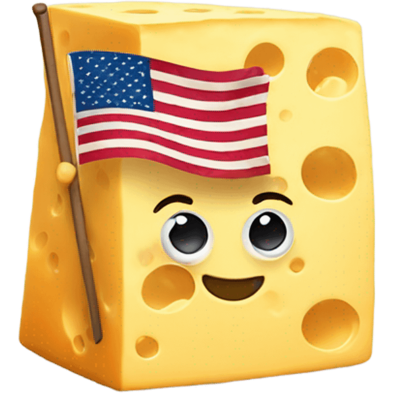 cheese waving the american flag emoji