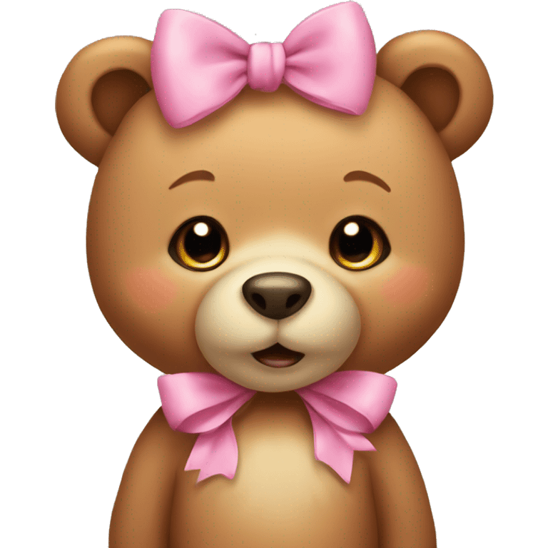 Cute bear with bow emoji