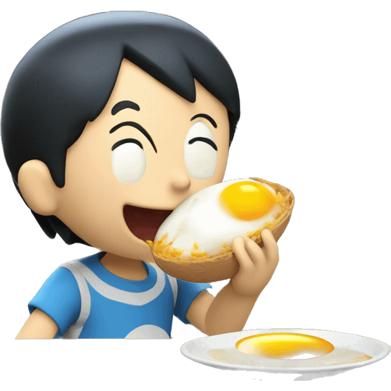 Doraemon comiendo huevo  emoji