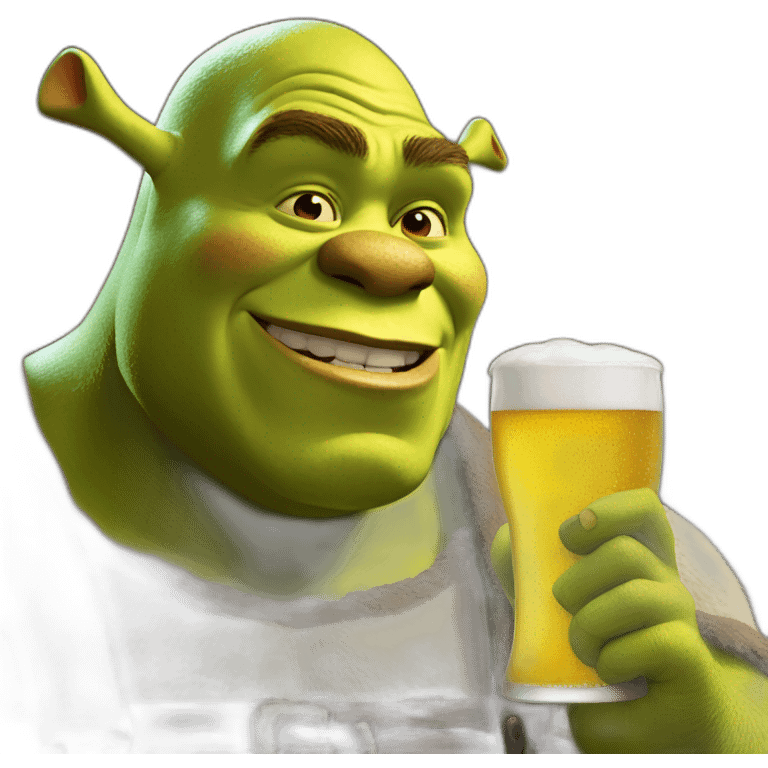 Shrek drink a beer emoji