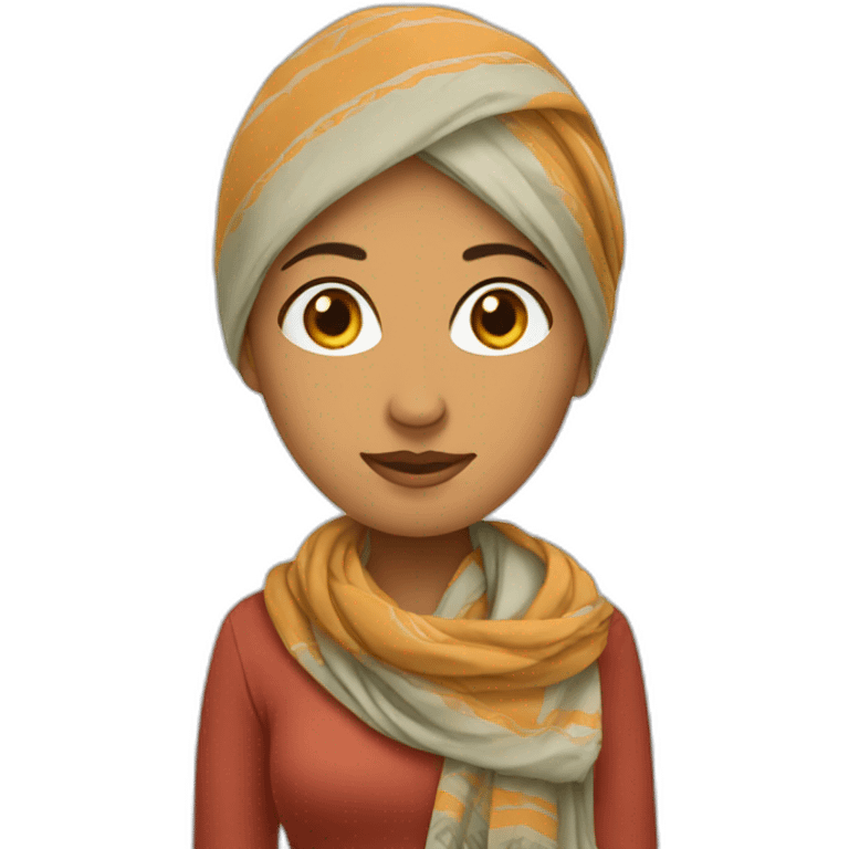 Indian women wear scarf on head emoji