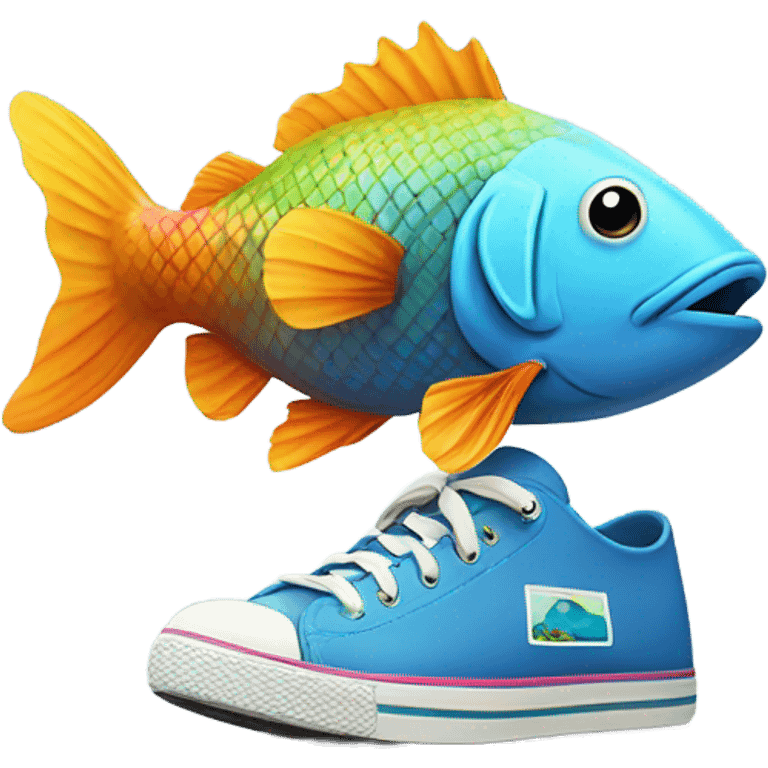 Fish with shoes  emoji