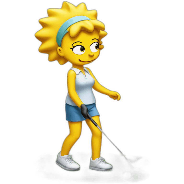 Lisa Simpson playing golf emoji