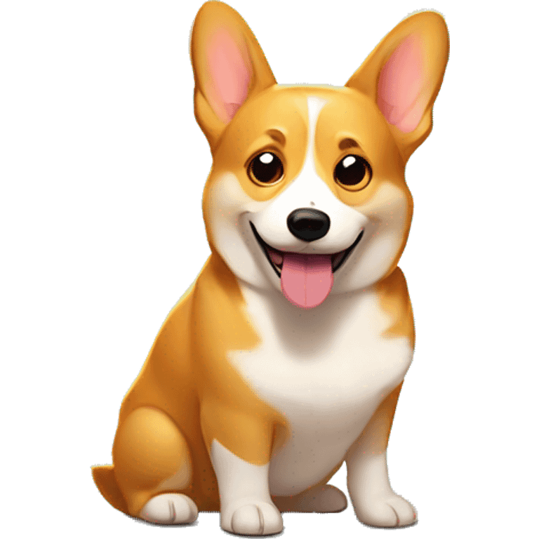 communist corgi surrounded by rays of sunlight emoji