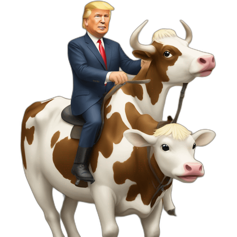 Trump and putin riding same cow emoji