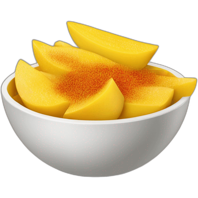 Bowl of sliced mango sprinkled with chili powder emoji