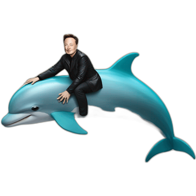 Elon Musk riding a dolphin emoji