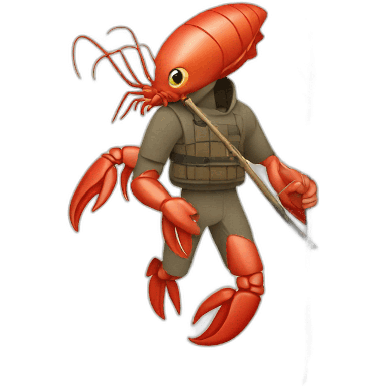 spearfisherman with lobster emoji