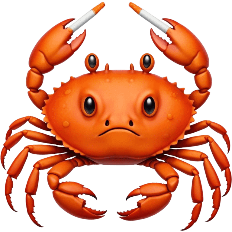 Sad crab holding a cigarette emoji