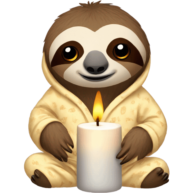 sloth in pajamas with a candle  emoji