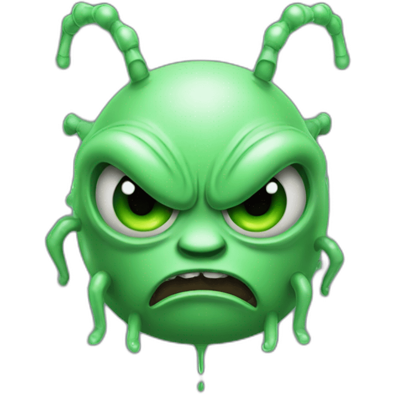 Angry half liquid alien with 2 antennas emoji