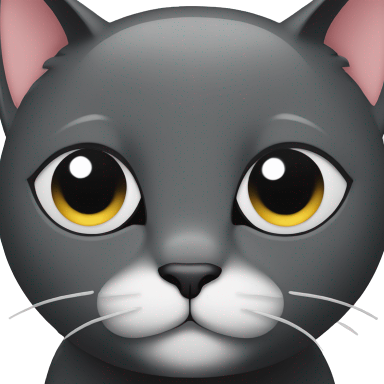 Black cat with a little white on nose and chin emoji