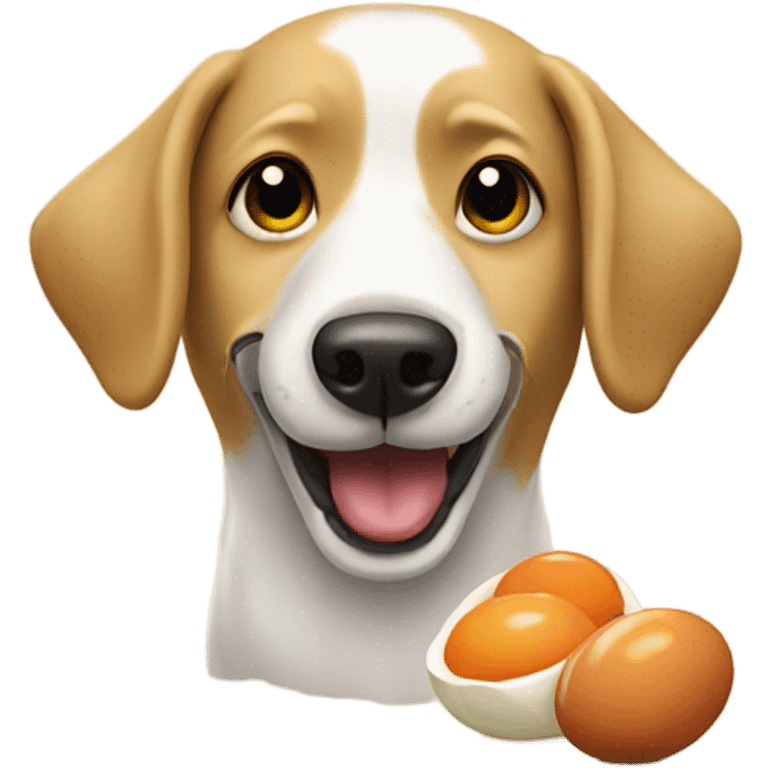 Dog eating pickled eggs emoji