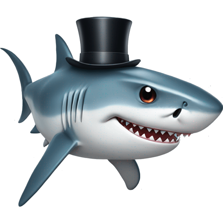 Shark with a top hat emoji