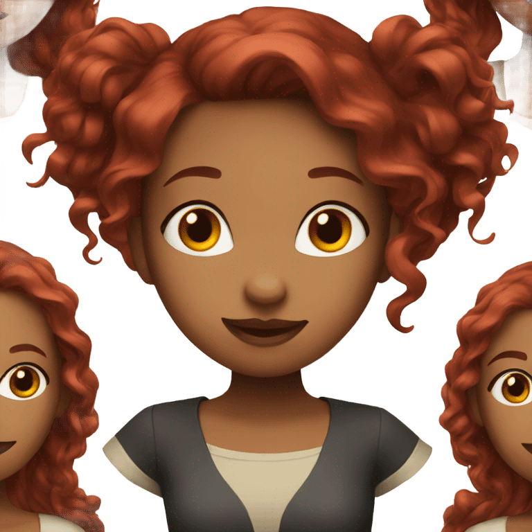 Girl with dark red hair  emoji