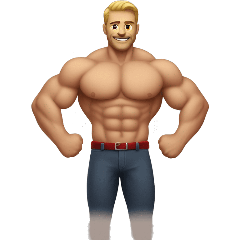 Homme musclé avec des pectoraux rouge emoji