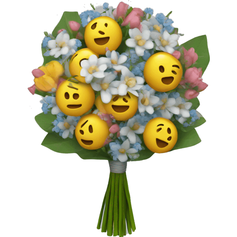 Mesh wrapped bouquet emoji