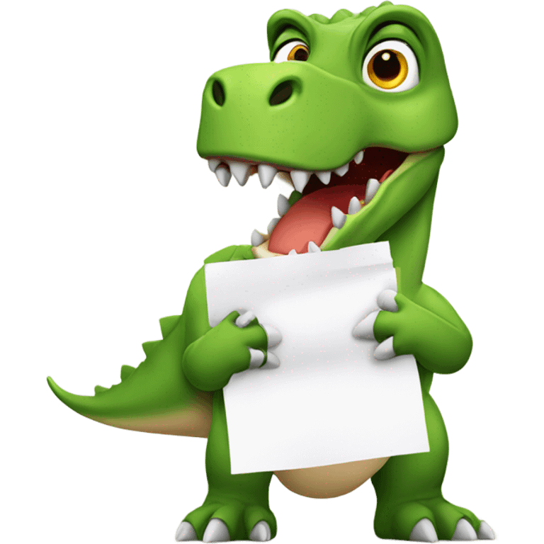 dinosaur with papers emoji