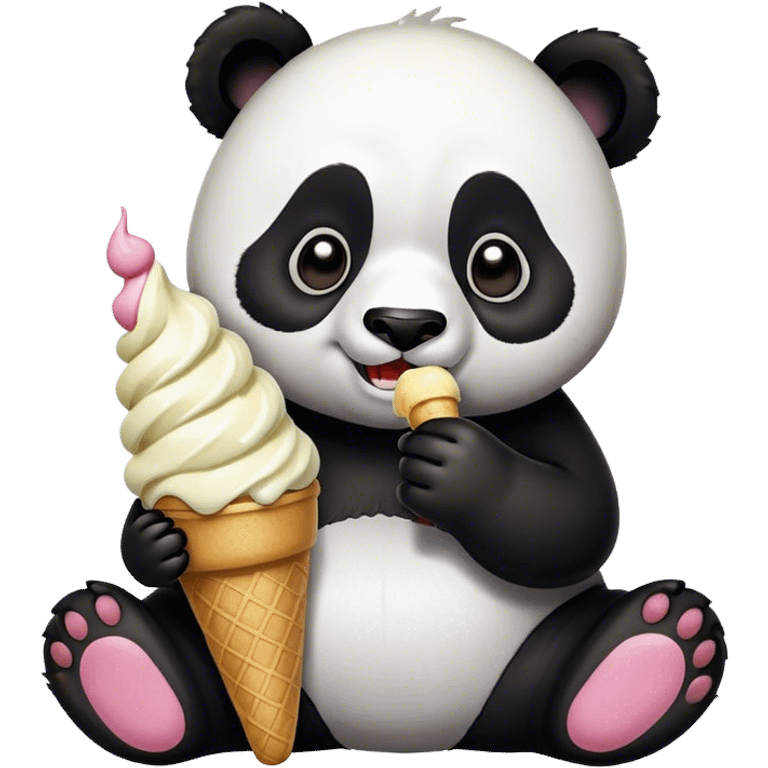 Panda eating ice cream emoji