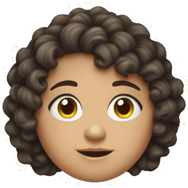 Chubby teen with curly dark Brown hair  emoji