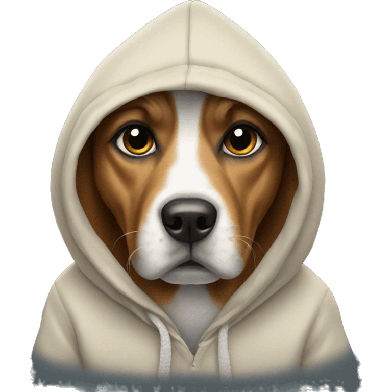 Dog wearing a hoodie  emoji