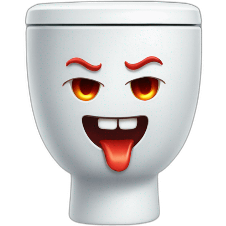 evil toilet with devil horns and smile emoji