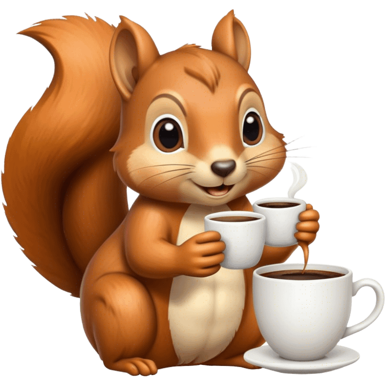 a squirrel drinking coffee emoji