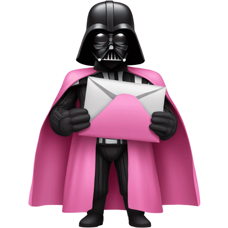 darth vader in all pink suit (even the mask) holding email envelope with one hand  emoji