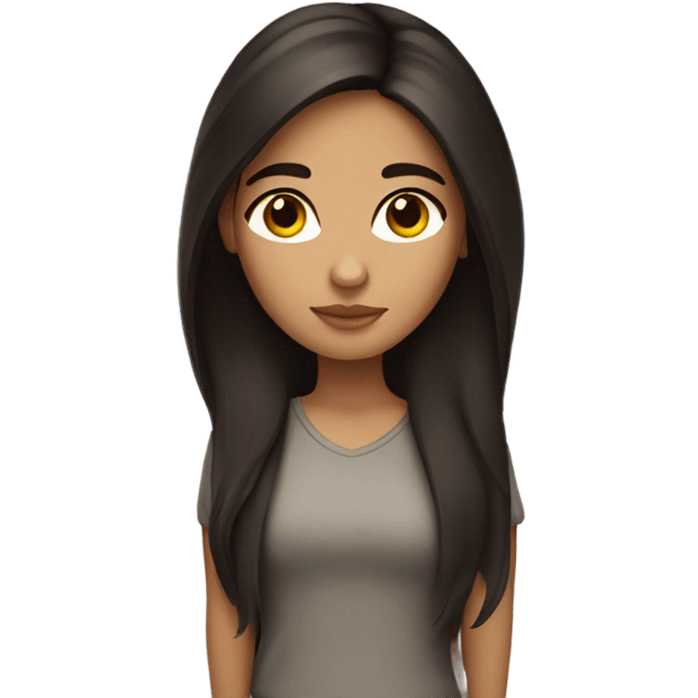 Hispanic girl with long dark brown hair emoji