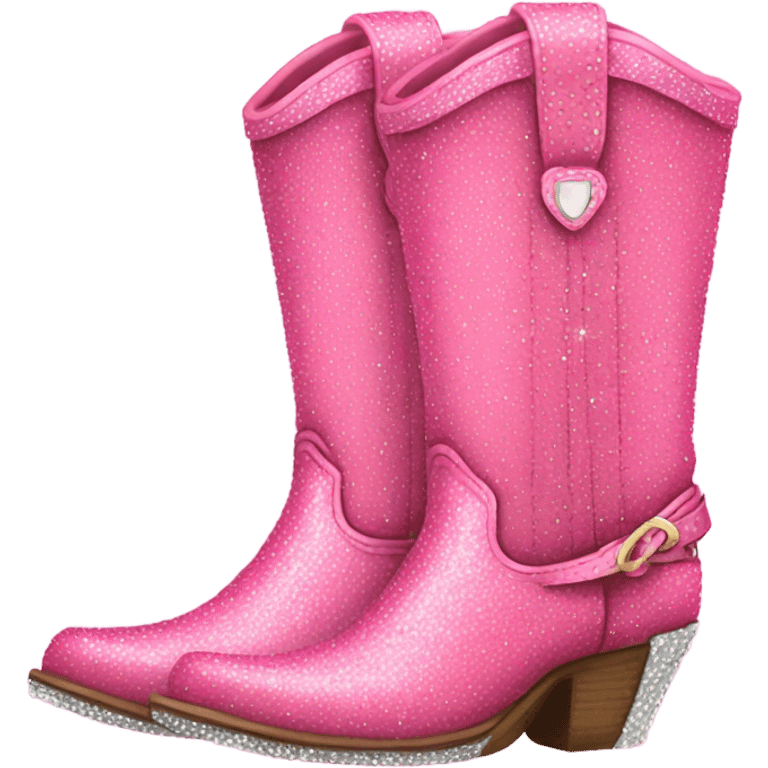 Pink sparkly cowgirl boots emoji