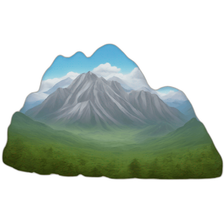 Throwback word written on mountain emoji