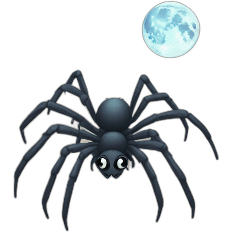 A spider with a moon emoji