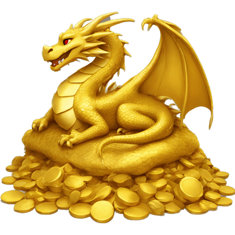 Dragon sleeping on a pile of gold emoji